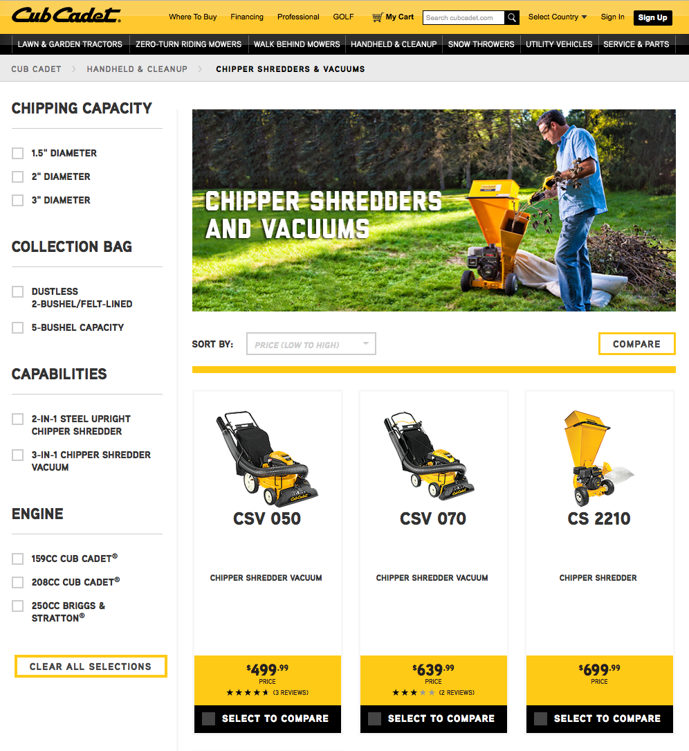 Cub Cadet Print Catalog Web Campaign